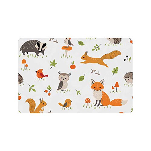 INTERESTPRINT Cute Forest Animals, Mushrooms, Berries and Leaves 2...