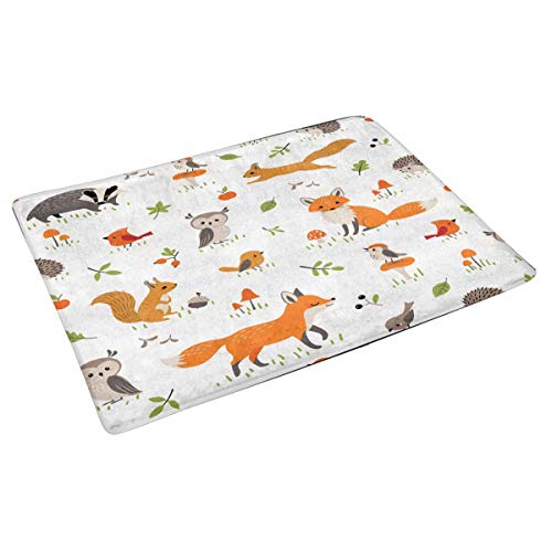 INTERESTPRINT Cute Forest Animals Owl Fox, Mushrooms, Berries and ...
