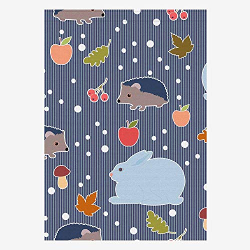 INTERESTPRINT House Flag Banner 28 x 40 inch Hare Hedgehog Berry M...