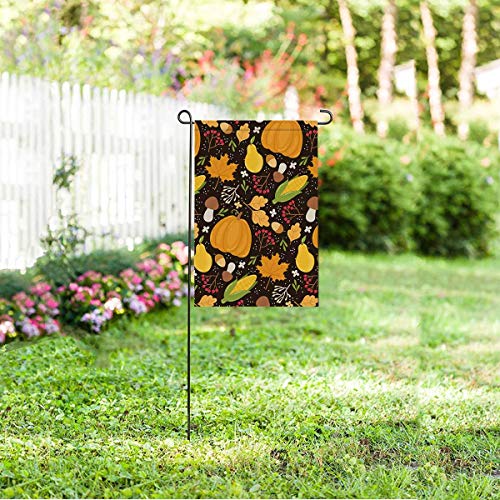 INTERESTPRINT Long Polyester Garden Flag 12 x 18 inch Autumn Patte...