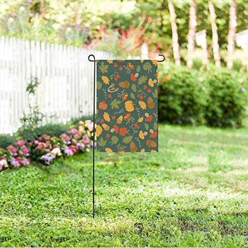 INTERESTPRINT Polyester Garden Flag Seasonal Autumn Floral Pattern...