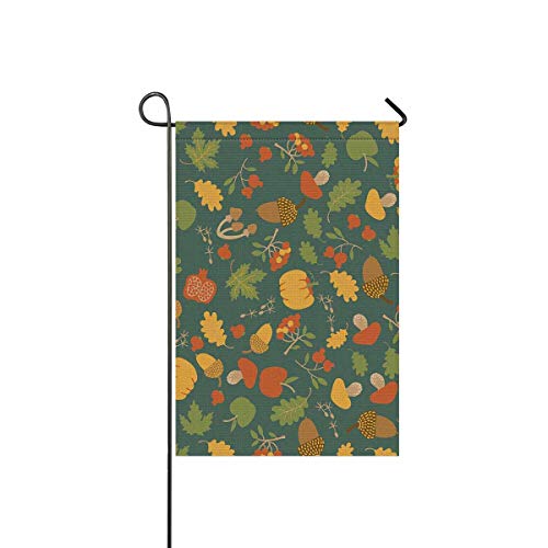 INTERESTPRINT Polyester Garden Flag Seasonal Autumn Floral Pattern...