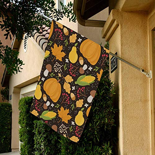 INTERESTPRINT Polyester House Flag 28 x 40 Inch Autumn Pattern wit...