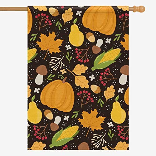INTERESTPRINT Polyester House Flag 28 x 40 Inch Autumn Pattern wit...