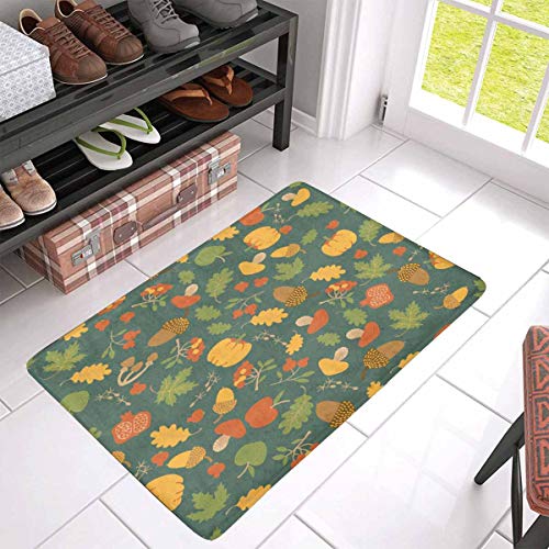 INTERESTPRINT Seasonal Autumn Floral Pattern with Maple Oak Leaves...