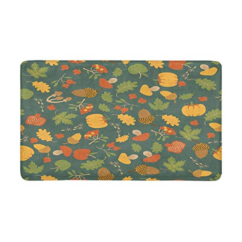 INTERESTPRINT Seasonal Autumn Floral Pattern with Maple Oak Leaves...
