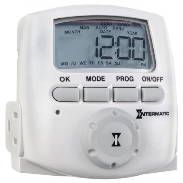 Intermatic DT620 Heavy Duty Indoor Digital Plug-In Timer, White