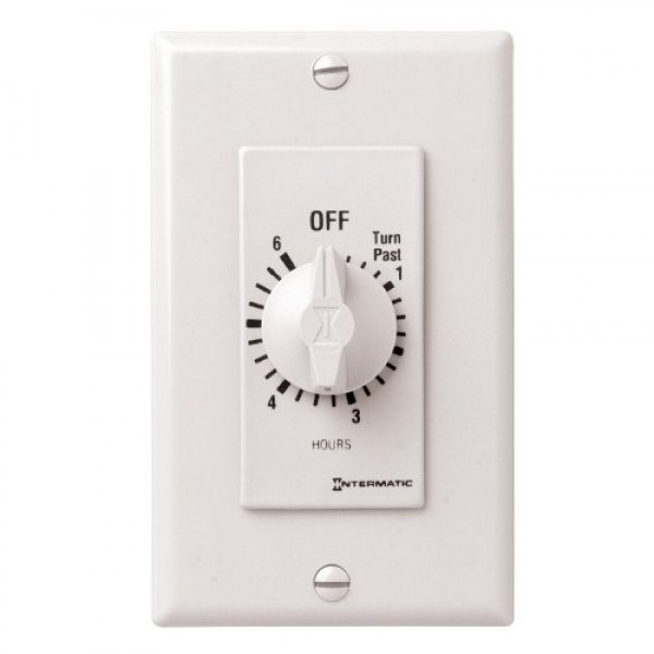 Intermatic FD6HW 6-Hour Spring-Loaded Auto-off Wall Timer for Fans...