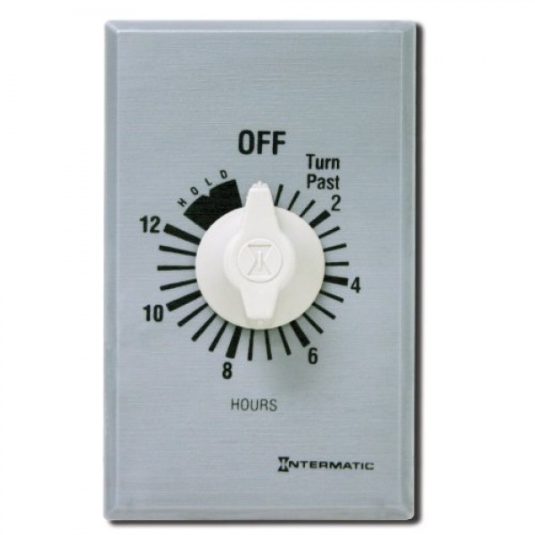 Intermatic FF312HH 12-Hour Spring Loaded Wall Timer with Hold, Bru...