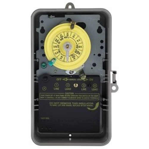 Intermatic T104P DPST Time Clock, 24 hour, 208V to 277V, Grey