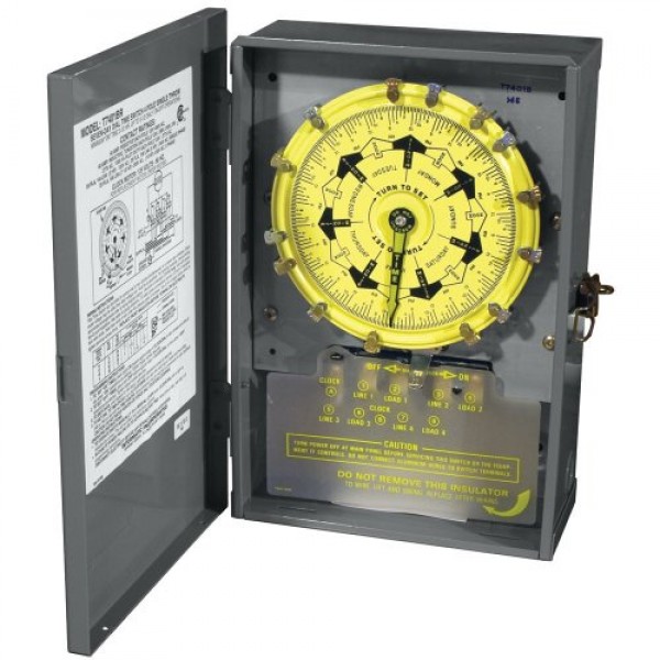 Intermatic T7401BR 4PST 125-Volt 7-Day Mechanical Time Switch with...