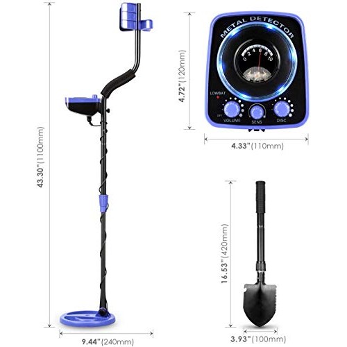 INTEY Metal Detector, Included Shovel and Carrying Bags, High-Accu...
