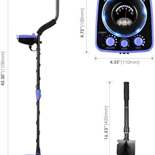 INTEY Metal Detector, Included Shovel and Carrying Bags, High-Accu...