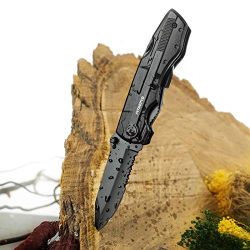 INTREPYD Multitool Knife and LED Flashlight, Pocket Knife, 15 in 1...