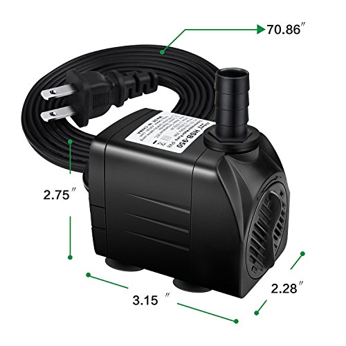 Winkeyes 400GPH Water Pump with 48 Hours Anti Dry Burning, Ultra Q...
