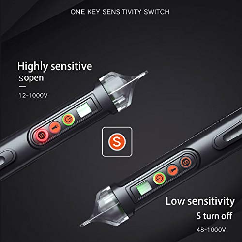 12-1000V Dual Sensitivity Electrical Tester Pen Non-Contact AC Vol...
