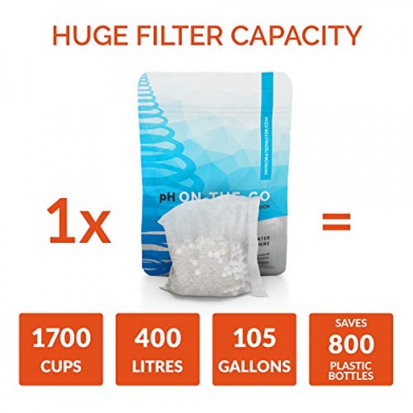 pH ON-The-GO Alkaline Water Filter Pouch- Portable Alkaline Water ...