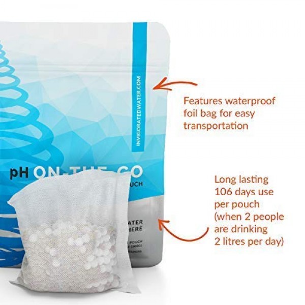 pH ON-The-GO Alkaline Water Filter Pouch- Portable Alkaline Water ...