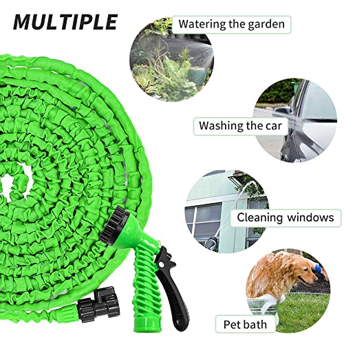 50FT Garden Hose with 7 Function Hose Spray Nozzle, Multifunction ...