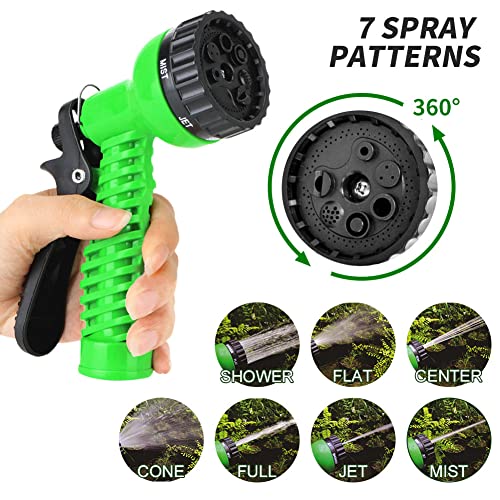 50FT Garden Hose with 7 Function Hose Spray Nozzle, Multifunction ...