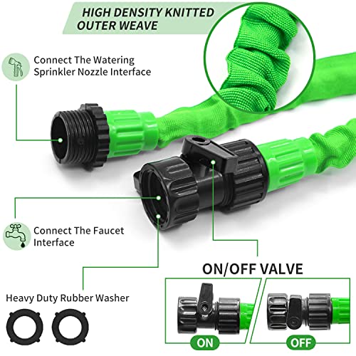 50FT Garden Hose with 7 Function Hose Spray Nozzle, Multifunction ...