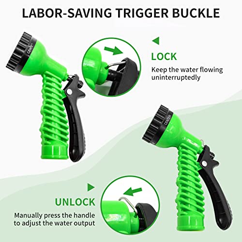 50FT Garden Hose with 7 Function Hose Spray Nozzle, Multifunction ...