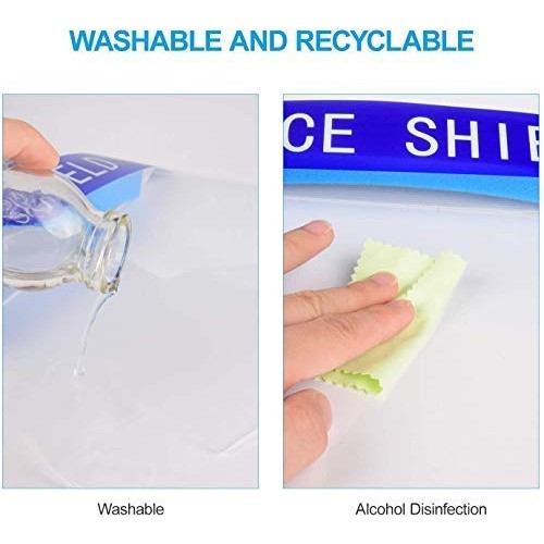 10 Pack Safety Face Shield, All-Round Protection Headband with Cle...