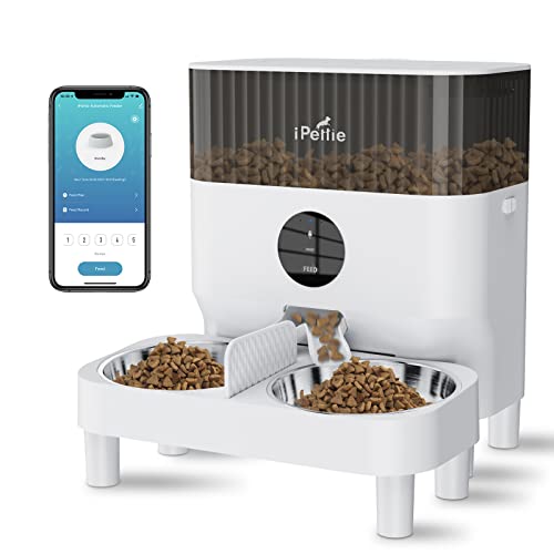 iPettie Automatic Cat Feeder for Two Cats, 2.4G WiFi App Control, ...