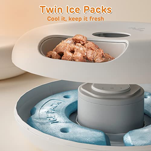 iPettie Donuts Frost 6 Meal Cordless Automatic Pet Feeder, Dry & W...