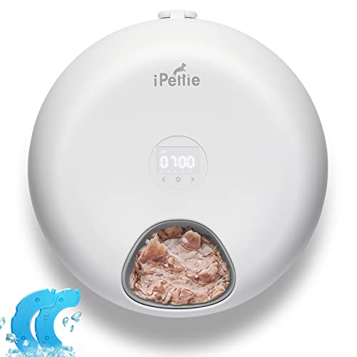 iPettie Donuts Frost 6 Meal Cordless Automatic Pet Feeder, Dry & W...