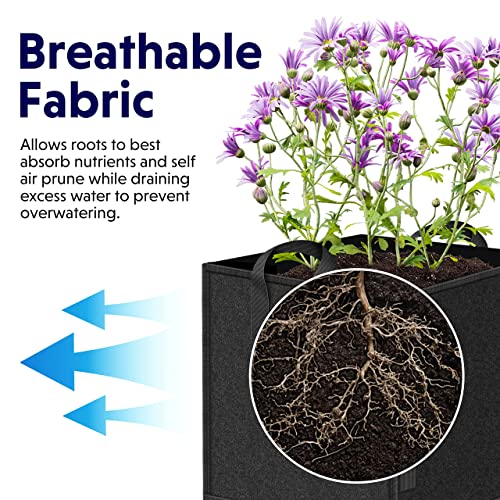 iPower 10 Gallon Square Grow Bags 5 Pack Thickened Nonwoven Cubic ...