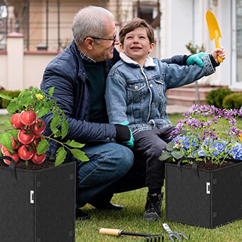 iPower 10 Gallon Square Grow Bags 5 Pack Thickened Nonwoven Cubic ...