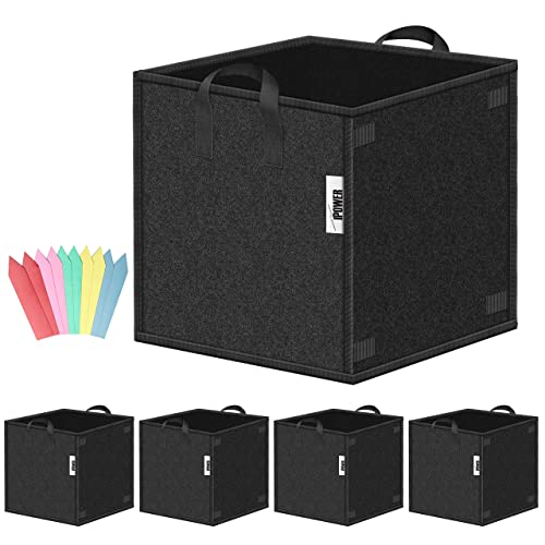 iPower 10 Gallon Square Grow Bags 5 Pack Thickened Nonwoven Cubic ...