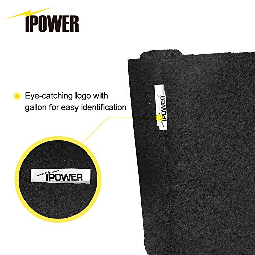 iPower 10-Pack 10-Gallon Grow Bags Nonwoven Fabric Pots Aeration C...