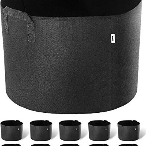 iPower 10-Pack 10-Gallon Grow Bags Nonwoven Fabric Pots Aeration C...