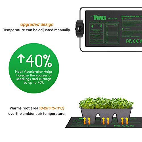 iPower 10 x 20.75 Seeding Heat Mat with Thermostat Temperature A...
