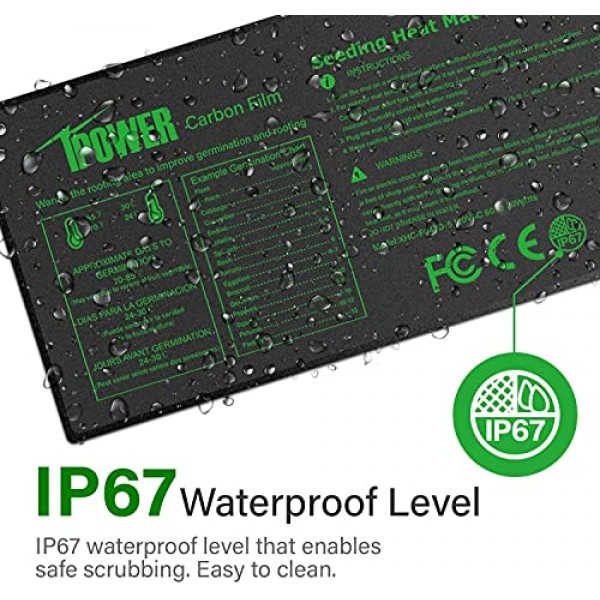 iPower 2 Pack 10 x 20.75 Seeding Heat Mat with Thermostat Temper...