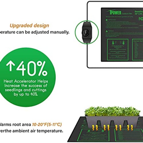 iPower 2 Pack 20 x 20.75 Seeding Heat Mat with Thermostat Temper...