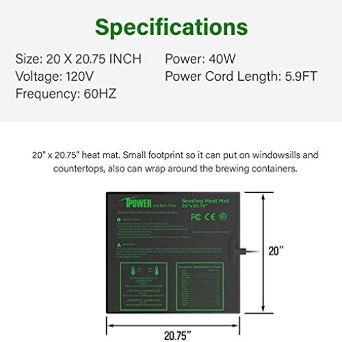 iPower 2 Pack 20 x 20.75 Seeding Heat Mat with Thermostat Temper...