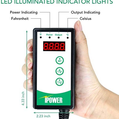 iPower 2-Pack Digital Heat Mat Thermostat 40-108 Degrees Fahrenhei...