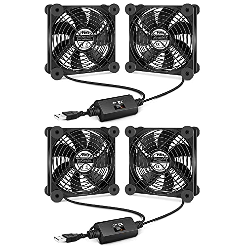 iPower 2 Pack Silent Dual 120mm USB Fan with Speed Controller for ...