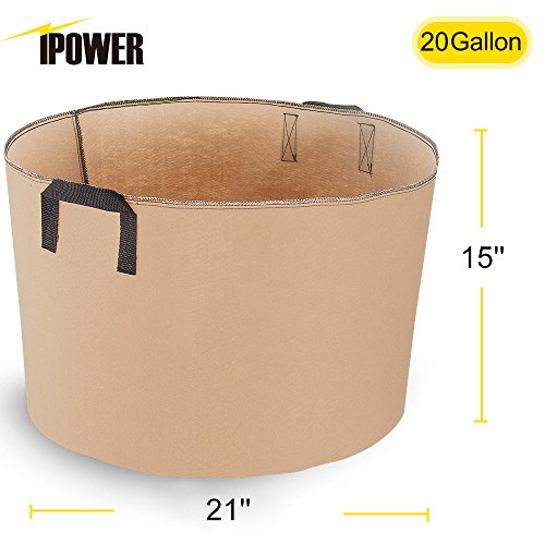iPower 20-Gallon 5-Pack Grow Bags Fabric Aeration Pots Container w...