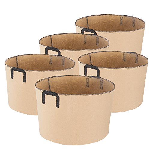 iPower 20-Gallon 5-Pack Grow Bags Fabric Aeration Pots Container w...