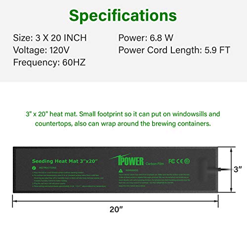 iPower 3 x 20 Seeding Heat Mat with Thermostat Temperature Adjus...
