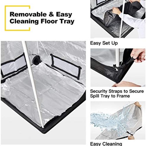 iPower 36x36x72 Mylar Hydroponic Grow Tent with Observation Win...