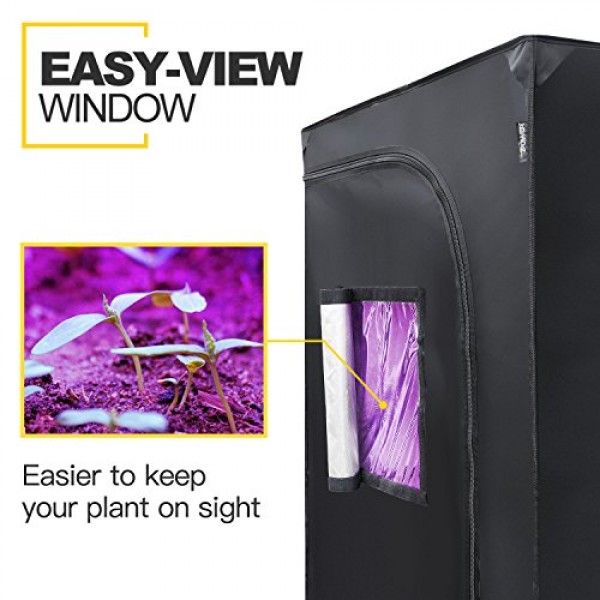 iPower 48x24x60 Hydroponic Water-Resistant Grow Tent with Remov...