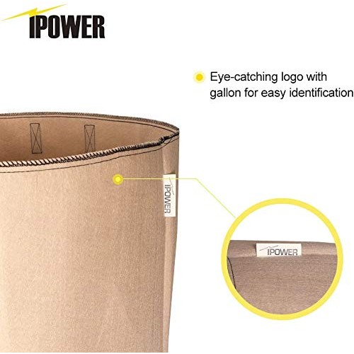 iPower 5-Pack 30 Gallon Plant Grow Bags Thickened Nonwoven Aeratio...