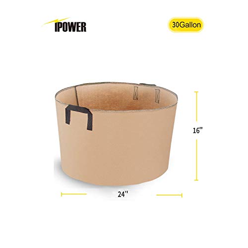 iPower 5-Pack 30 Gallon Plant Grow Bags Thickened Nonwoven Aeratio...