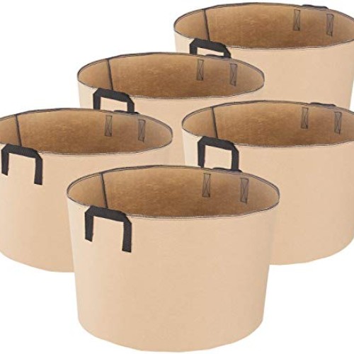 iPower 5-Pack 30 Gallon Plant Grow Bags Thickened Nonwoven Aeratio...