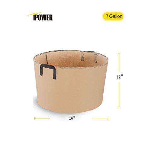 iPower 5-Pack 7 Gallon Plant Grow Bags Thickened Nonwoven Aeration...